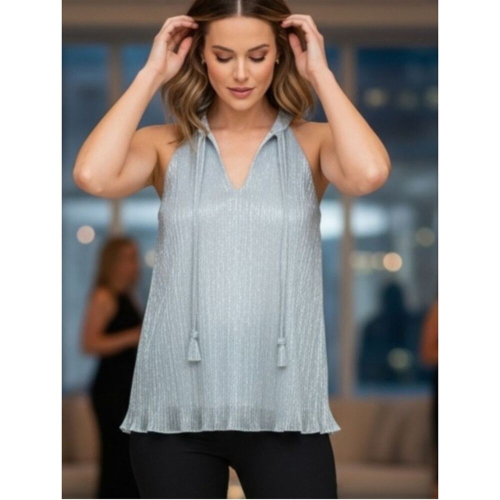 Worthington Shimmering Silver Blouse